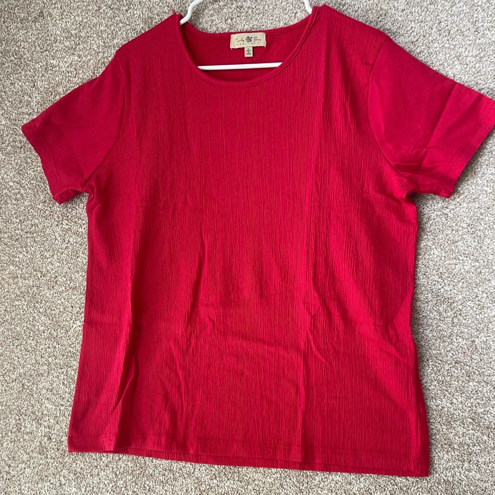 New Turtle Bay Red Short Sleeve Standard T Shirt Top Size L